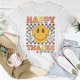 Happy Thanksgiving Retro Smile Face Fall Autumn Women T-shirt Personalized Gifts
