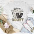 My Heart Is On That Court Volleyball Leopard Volleyball Mom Women T-shirt Unique Gifts