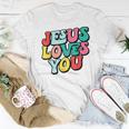 Jesus Loves You Retro Vintage Style Graphic Womens Women T-shirt Unique Gifts