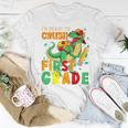 Kids Im Ready To Crush First Grade Back To School Dinosaur Women T-shirt Funny Gifts
