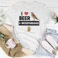 I Love Beer And Wood Thrushes Washington DC State Bird Women T-shirt Unique Gifts