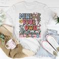 Mind Your Own Motherhood Groovy Mom Life Mothers Day Leopard Women T-shirt Funny Gifts