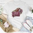 Mom Of Both Football And Cheer Leopard Maroon Women T-shirt Funny Gifts