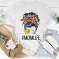Mom Life Softball Baseball Messy Bun Women Women T-shirt Unique Gifts