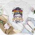 October Girl Halloween Messy Bun Lady Hair Glasses Leopard Women T-shirt Funny Gifts