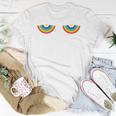 Rainbow Boobs Lgbtq Feminist Gay Lesbian Pride Bra Heart Women T-shirt Unique Gifts