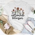 Retro Cultivando Bilingues Dual Language Bilingual Teacher Women T-shirt Funny Gifts