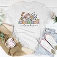 Retro Kindergarten Teacher Daisy Flower Colorful Back To Women T-shirt Unique Gifts