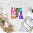 Retro Leopard Mama Lightning Bolt Western Country Bad Moms For Mama Women T-shirt Unique Gifts