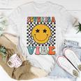 Seven Is A Vibe 7Th Birthday Groovy Boys Girls 7 Years Old Women T-shirt Funny Gifts