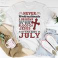 Never Underestimate A Grandma Was Born In July Birthday For Grandma Women T-shirt Unique Gifts