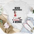Never Underestimate A Woman With A Wiener Dachshund Women T-shirt Funny Gifts