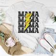 Vintage Softball Mama Distressed Lightning Bolt Mom Women T-shirt Unique Gifts