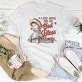 Western Cowgirl I Just Smile And Say God Bless Women T-shirt Unique Gifts