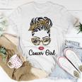 Zodiac Sign Cancer Girl Woman Face Leopard Bandana Wink Eye Women T-shirt Unique Gifts