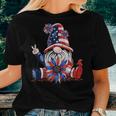 4Th Of July American Flag Patriotic Gnome With Sunflower Women T-shirt Gifts for Her