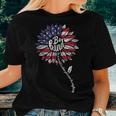 4Th Of July Be Kind Sunflower Red White And Blue Women T-shirt Gifts for Her