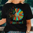 60S 70S Peace Sign Tie Dye Hippie Sunflower Outfit Women T-shirt Gifts for Her