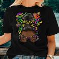 Afro Messy Bun Happy Mardi Gras Black Women Carnival Women T-shirt Gifts for Her