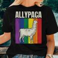 Allypaca Rainbow Alpaca Pun Gay Pride Ally Lgbt Joke Flag Women T-shirt Gifts for Her