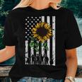 American Flag Sunflower Us Military Veteran Patriotic Women T-shirt Gifts for Her