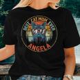 Angela Best Cat Mom Ever Custom Personalized Name Women T-shirt Gifts for Her