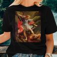 Angels Archangel Michael Defeating Satan Christian Warrior Women T-shirt Gifts for Her