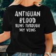 Antiguan Blood Runs Through My Veins Novelty Sarcastic Word Women T-shirt Gifts for Her