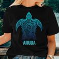 Aruba Tribal Sea Turtle Surf Surfer Scuba Diving Diver Women T-shirt Gifts for Her