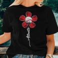 Atlanta Colorful Baseball Flower Souvenir I Love Atlanta Women T-shirt Gifts for Her