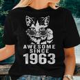 Awesome Since 1963 60Th Birthday 60 Year Old Cat Lovers Women T-shirt Gifts for Her