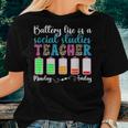 Battery Life Social Studies Teacher Social Studies Teaching For Teacher Women T-shirt Gifts for Her