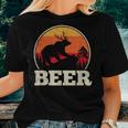 Bear Deer Antlers Craft Beer Retro Graphic Women T-shirt Gifts for Her