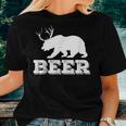 Beer Bear Antler Bear Lover Beer Drinking Party Women T-shirt Gifts for Her