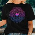 Bi Flag Heart Mandala Bisexual Pride Women T-shirt Gifts for Her
