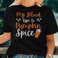 My Blood Type Is Pumpkin Spice Coffee Cute Fall Women T-shirt Gifts for Her