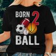 Born 2 Ball Birthday Boy Girl Two 2 Year Old Baller Funny Women T-shirt Short Sleeve Graphic Gifts for Her
