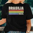Brasilia Brazil Rainbow Gay Pride Merch Retro 70S 80S Queer Women T-shirt Gifts for Her