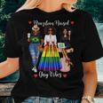 Brazilian Raised Gay Pride Proud Rainbow Flag Lesbian Women T-shirt Gifts for Her