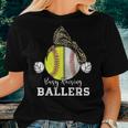 Busy Raising Ballers Baseball Softball Bandana Mom Leopard Women T-shirt Gifts for Her