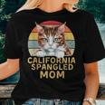 California Spangled Cat Mom Retro Cats Heartbeat Women T-shirt Gifts for Her