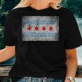 Chicago Flag Distressed Vintage Style Pride Women Women T-shirt Gifts for Her