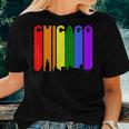 Chicago Illinois Lgbtq Gay Pride Rainbow Skyline Women T-shirt Gifts for Her
