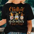 Chillin With My Gnomies Nurse Gnome Happy Thanksgiving Fall Women T-shirt Gifts for Her