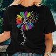 Choose To Include Sunflower Autism Awareness Be Kind Puzzle Women T-shirt Gifts for Her