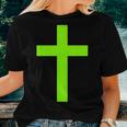 Christian God Jesus Cross Lime Green Women T-shirt Gifts for Her