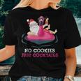 Christmas In July No Cookies Just Cocktails Summer Flamingo Cocktails Women T-shirt Gifts for Her