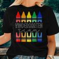 Colorful Crayon Kindergarten Team For Teachers Students Women T-shirt Gifts for Her