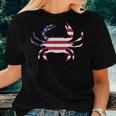 Cool Crab For Men Women Fourth July Flag Patriotic Crabbing Women T-shirt Crewneck Short Sleeve Graphic Gifts for Her