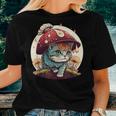Cottagecore Aesthetic Cats | Cat With Mushroom Hat | Kawaii Women T-shirt Gifts for Her